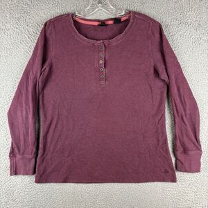 Wolverine Waffle Henley Shirt Women’s Size Large Purple Long Sleeve Thermal